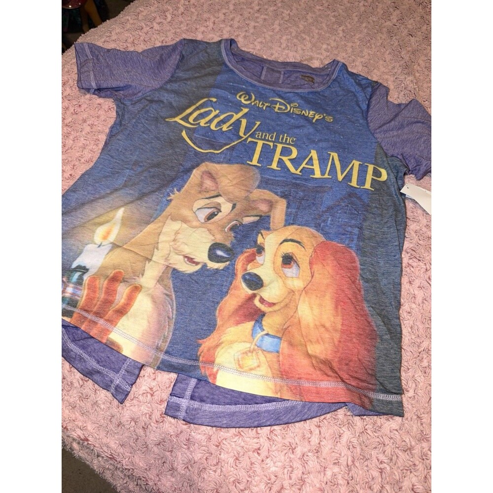 Disney Parks Walt Disneys Lady & the Tramp VHS Women's Graphic T Shirt Top Med
